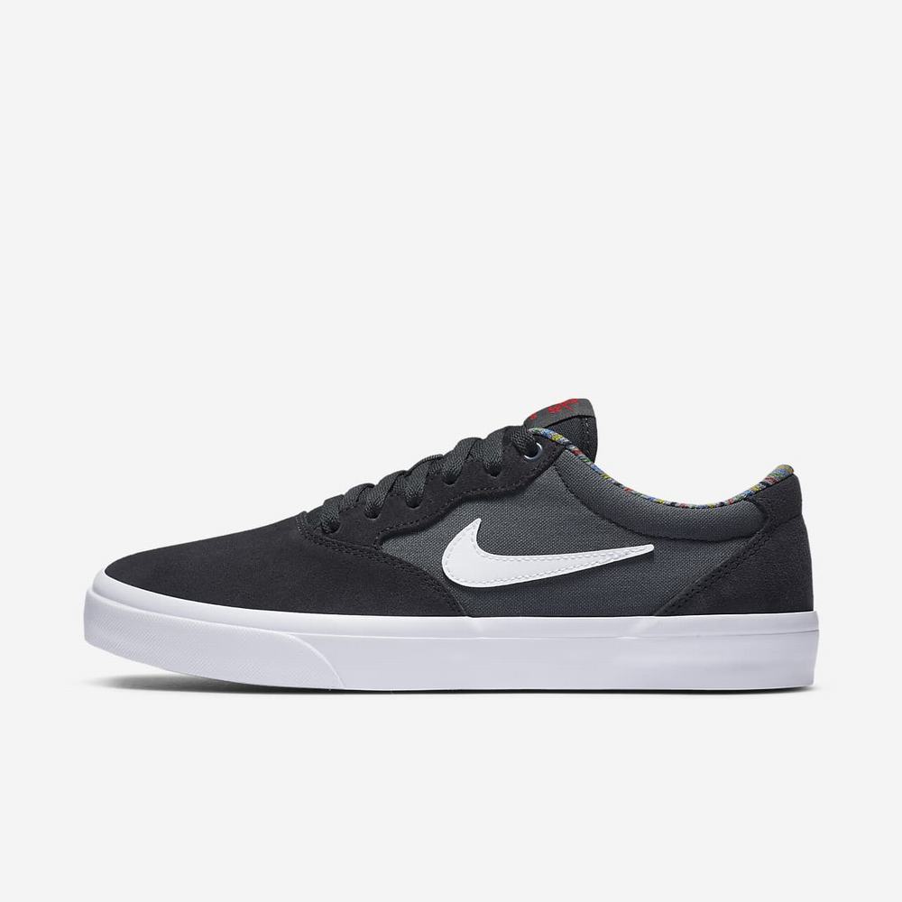 Chaussure De Skate Nike SB Chron Solarsoft Premium Noir 7216-938 Off Noir/Off Noir/White/Iron Grey Homme | CYI-22982892